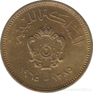 Монета. Ливия. 1 миллим 1965 год.
