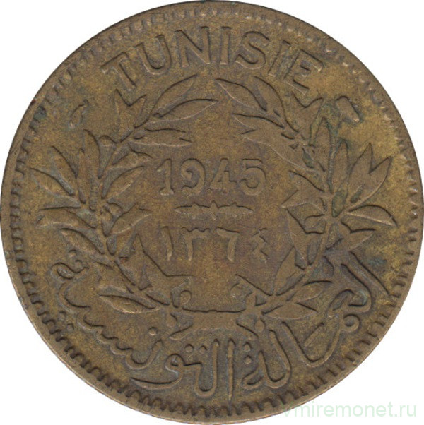 Монета. Тунис. 1 франк 1945 год.