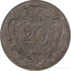 Монета. Австро-Венгерская империя. 20 геллеров 1895 год.