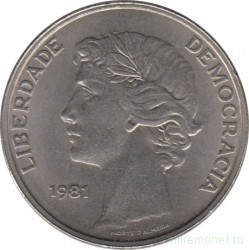 Монета. Португалия. 25 эскудо 1981 год.