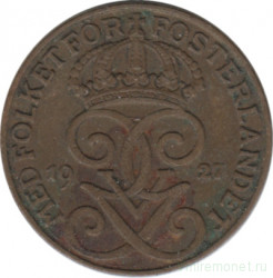 Монета. Швеция. 1 эре 1927 год.
