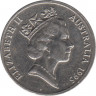 Монета. Австралия. 5 центов 1995 год. ав.