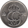 Аверс. Монета. Швеция. 50 эре 1976 год.