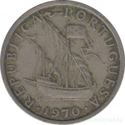 Монета. Португалия. 5 эскудо 1970 год.