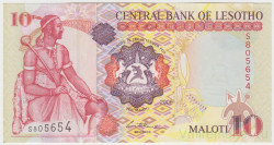 Банкнота. Лесото. 10 малоти 2006 год.