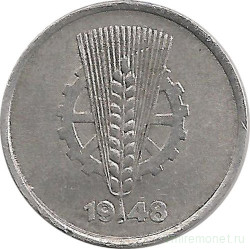 Монета. ГДР. 1 пфенниг 1948 год (А).