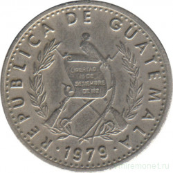 Монета. Гватемала. 10 сентаво 1979 год.