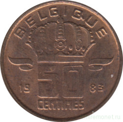 Монета. Бельгия. 50 сантимов 1983 год. BELGIE.
