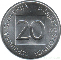 Монета. Словения. 20 стотин 1993 год.