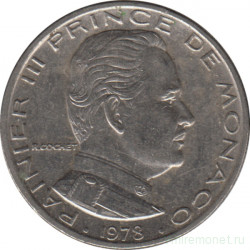 Монета. Монако. 1 франк 1978 год.