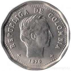 Монета. Колумбия. 50 сентаво 1970 год. 