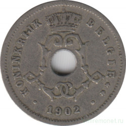 Монета. Бельгия. 5 сантимов 1902 год. BELGIE.