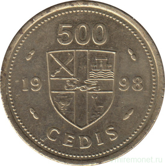 Монета. Гана. 500 седи 1998 год.
