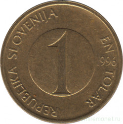 Монета. Словения. 1 толар 1996 год.