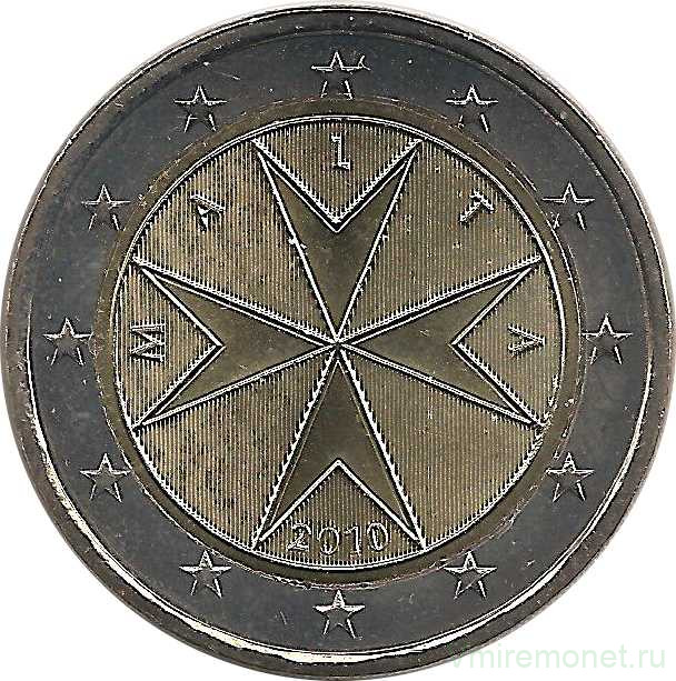 Монета. Мальта. 2 евро 2010 год.