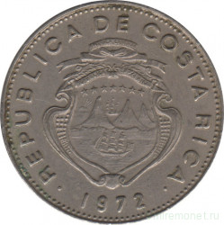 Монета. Коста-Рика. 1 колон 1972 год.