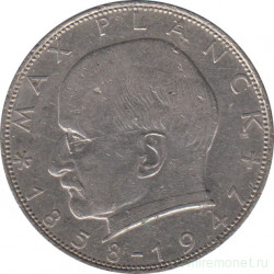 Монета. ФРГ. 2 марки 1962 год. Макс Планк. Монетный двор - Карлсруэ (G).