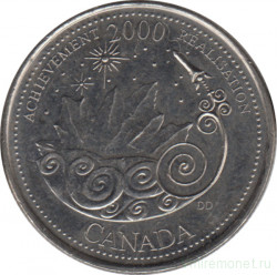 Монета. Канада. 25 центов 2000 год. Миллениум - достижения.