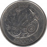 Монета. Канада. 25 центов 2000 год. Миллениум - достижения. ав.