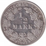 Монета. Германская империя. 1/2 марки 1907 год. (J).