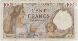 Банкнота. Франция. 100 франков 1941 год. 18.12.1941. Тип 94.