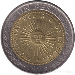 Монета. Аргентина. 1 песо 1995 год. A.