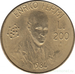 Монета. Сан-Марино. 200 лир 1984 год. Энрико Ферми.