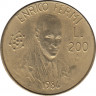 Монета. Сан-Марино. 200 лир 1984 год. Энрико Ферми. ав.