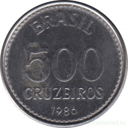 Монета. Бразилия. 500 крузейро 1986 год.