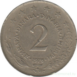 Монета. Югославия. 2 динара 1976 год. 