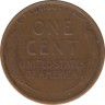Монета. США. 1 цент 1919 год. Монетный двор D. рев.
