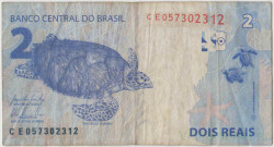 Банкнота. Бразилия. 2 реала 2010 год. Тип 252b.