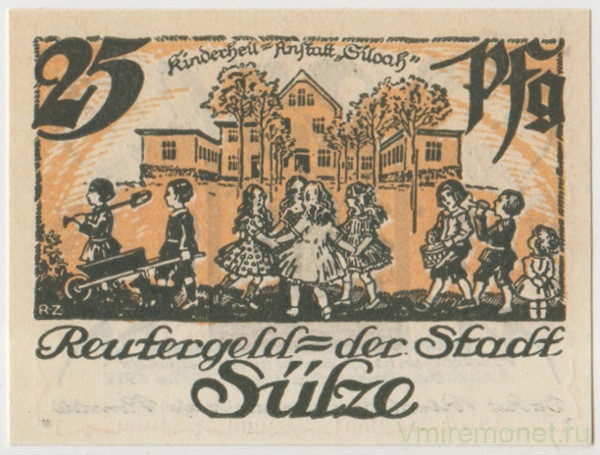 Бона. Нотгельд. Германия. Город Зюльце. 25 пфеннигов 1922 год. Вариант 1299.1.2.