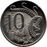 Монета. Австралия. 10 центов 2025 год.
