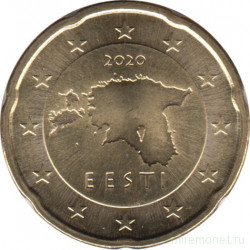 Монета. Эстония. 20 центов 2020 год.