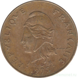 Монета. Французская Полинезия. 100 франков 1995 год.