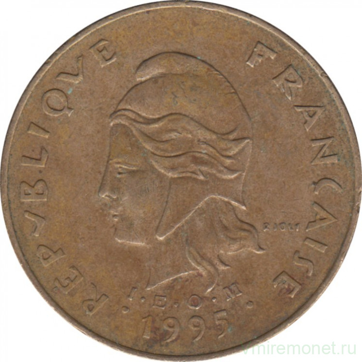 Монета. Французская Полинезия. 100 франков 1995 год.