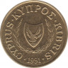  Монета. Кипр. 5 центов 1991 год. ав.