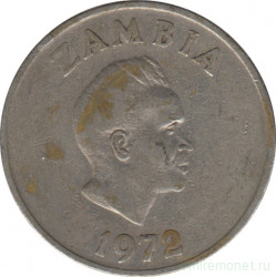Монета. Замбия. 20 нгве 1972 год.