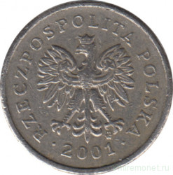 Монета. Польша. 10 грошей 2001 год.