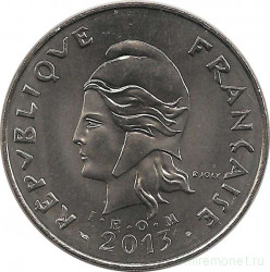 Монета. Новая Каледония. 50 франков 2013 год.