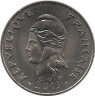 Монета. Новая Каледония. 50 франков 2013 год. ав.