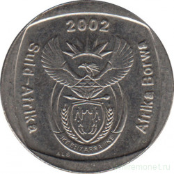 Монета. Южно-Африканская республика (ЮАР). 1 ранд 2002 год.