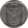 Монета. Южно-Африканская республика (ЮАР). 1 ранд 2002 год. ав.