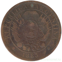 Монета. Аргентина. 2 сентаво 1883 год. 
