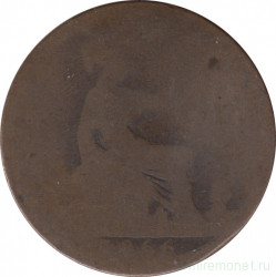 Монета. Великобритания. 1 пенни 1866 год.