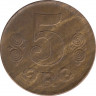 Монета. Дания. 5 эре 1921 год. рев.