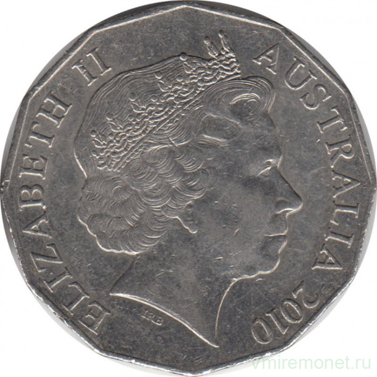 Монета. Австралия. 50 центов 2010 год.
