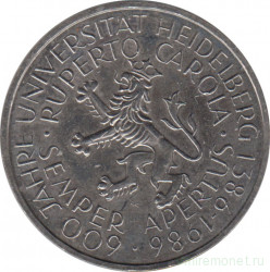 Монета. ФРГ. 5 марок 1986 год. 600 лет Гейдельбергскому университету.