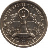 Монета. США. 1 доллар 2019 год. Американские инновации. Лампа накаливания. Монетный двор D. ав.